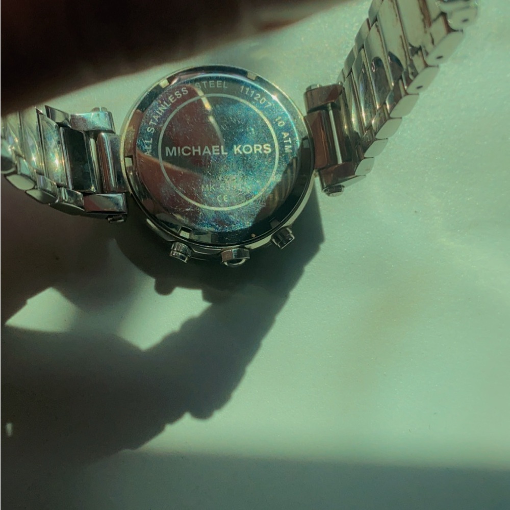 Michael Kors Silver Chronograph Watch with Crystal Details - Picture 4 of 4